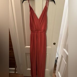 Lulus Lost in Paradise Rusty Rose Maxi Dress Small